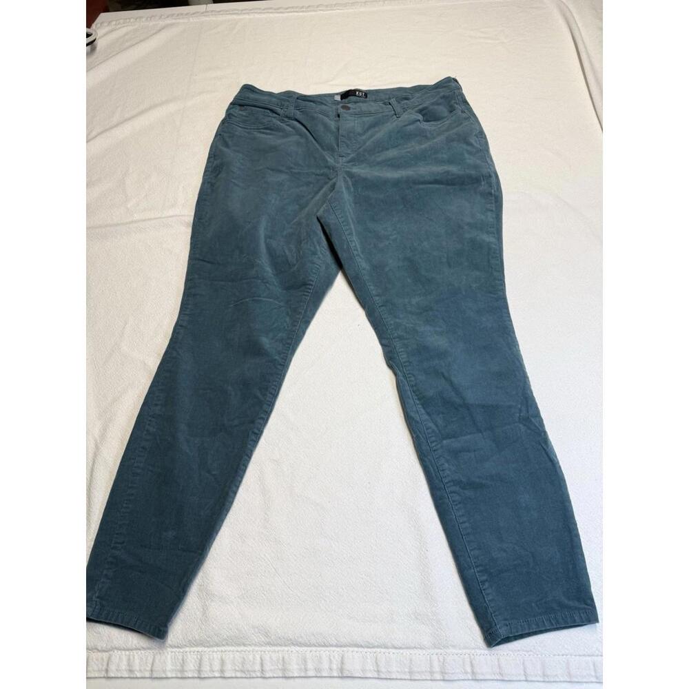 Coolio Girl Kut From The Kloth Skinny Urban Jeans Brushed Corduroy Teal HighRise